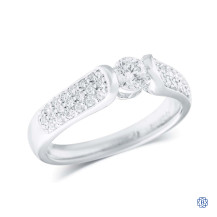 18kt White Gold 0.33ct Round Diamond Engagement Ring