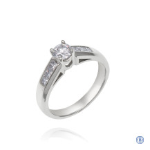 18kt White Gold 0.37ct Round Diamond Engagement Ring