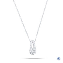 10kt White Gold Diamond Pendant and Chain