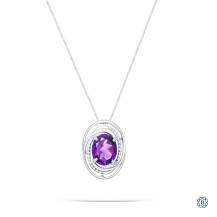 14kt White Gold Amethyst Pendant with Chain