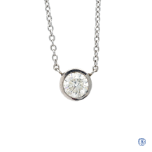 14k white gold diamond pendant and chain