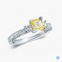 Tacori Platinum Fancy Yellow Diamond Engagement Ring