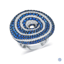 18kt White Gold Sapphire and Diamond Ring