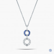 14k White Gold Sapphire and Diamond Necklace