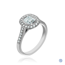 14kt White Gold Cushion Cut Diamond Ring