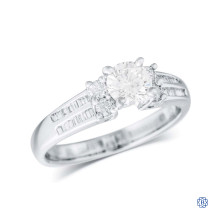 14kt White Gold 0.58ct Round Diamond Engagement Ring
