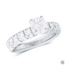 18kt White Gold Moissanite and Diamond Engagement Ring
