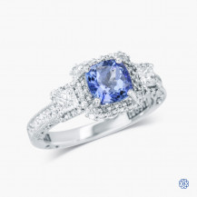 Tacori 18kt White Gold Tanzanite and Diamond Engagement Ring