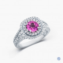 18k white gold 1.16ct pink sapphire and diamond ring