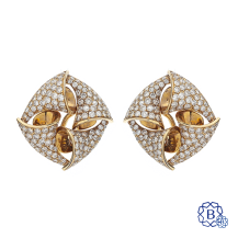 18k red gold and diamond earrings