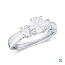 18kt White Gold 0.71ct Round Three Stone Diamond Engagement Ring
