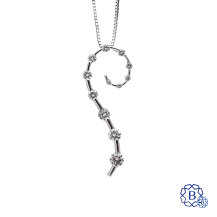 14k white gold diamond pendant and chain