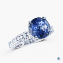 Tacori Platinum Clean Crescent 2.52ct Sapphire Diamond Engagement Ring