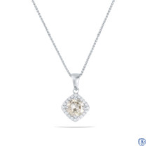 18kt White Gold 1.03ct Diamond Pendant with Chain