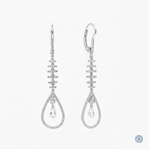 18k white gold diamond drop earrings