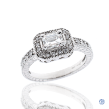 14kt White Gold 0.56ct Emerald Cut Diamond Engagement Ring