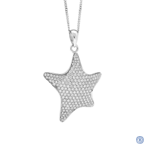 14k white gold and diamond star pendant