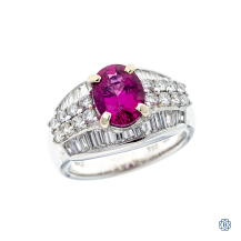 18k white gold tourmaline and diamond ring