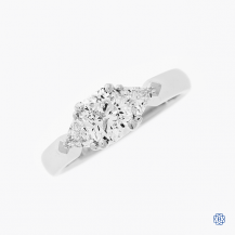 platinum three diamond engagement ring