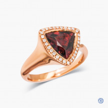 18kt Rose Gold Garnet and Diamond Ring