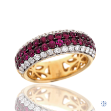 18kt Yellow and White Gold Ruby and Diamond Ring