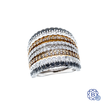 18k white and rose gold multi-row 3.95ct Diamond Fashion Ring