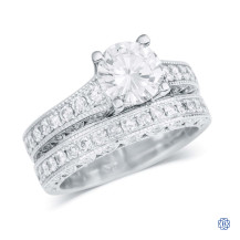 14kt White Gold 1.03ct Diamond Engagement Ring with Matching Wedding Band