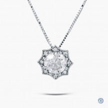 14kt white gold 0.71ct Maple Leaf Diamond Pendant With Chain