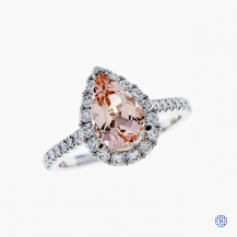 14k white gold morganite and diamond ring