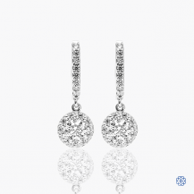 Hearts on Fire 18k white gold diamond drop earrings