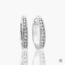 Hearts on Fire 18k white gold diamond hoops