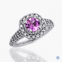 14kt White Gold 0.83ct Pink Sapphire and 0.72 Diamond Ring