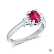 Platinum Ruby and Diamond Ring