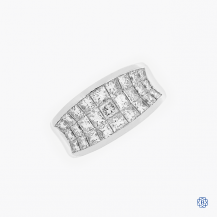 18kt White Gold Concave Diamond Ring
