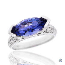 14kt White Gold Tanzanite and Diamond Ring