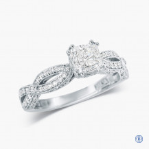 Tacori Ribbon Platinum 1.00ct Maple Leaf Diamond Engagement Ring