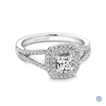 Studio 14kt White Gold Halo Engagement Ring