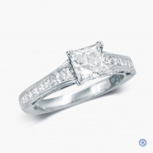 Tacori 18k White Gold Reverse Crescent 1.12ct Lab Created Diamond  Engagement Ring