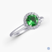 Gabriel & Co. 14kt white gold tsavorite garnet and diamond engagement ring