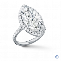 18kt White Gold 5.37ct Marquise Shaped Cut Diamond Engagement Ring