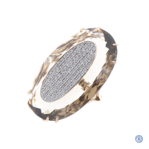 18kt Yellow Gold Smokey Quartz with Diamonds Cocktail Ring