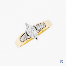 18k yellow and white gold 0.42ct diamond ring