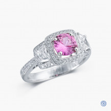 Simon G 18k white gold 1.00ct pink sapphire and diamond ring