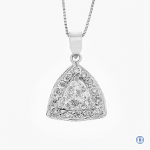 14k white gold and diamond pendant