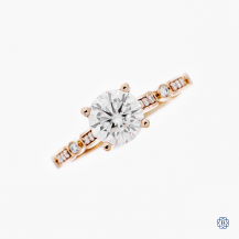 Tacori Sculpted Crescent 18kt Rose Gold Moissanite and Diamond Engagement Ring