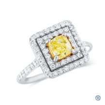 14kt White Gold 1.06ct Yellow Diamond Engagement Ring