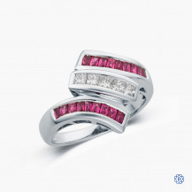 14k white gold ruby and diamond ring