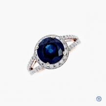 18k white and rose gold sapphire and diamond ring