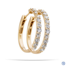 14kt White Gold 1.50ct Lab Created Diamond Hoop Earrings