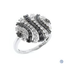 10k white gold black and white diamond ring